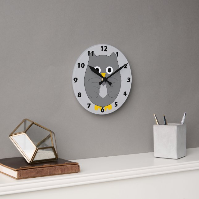 Grey Owl Design Runde Wanduhr (Büro)
