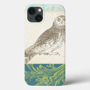 Grey Owl on Pattern Background Case-Mate iPhone Hülle