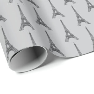 Grey Paris Gift Wrap Wrapping Paper Frankreich Geschenkpapier