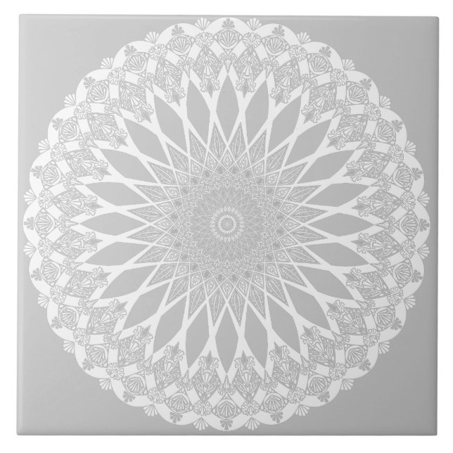 Grey Petoskey Tristyns Mandala Fliese (Vorderseite)