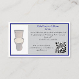 Grey Plumber Plumbing Services Toilet Visitenkarte
