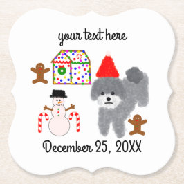 Grey Poodle Christmas #1-2 Paper Untersetzer