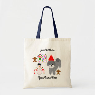 Grey Poodle Christmas #1 Tote Bag Tragetasche