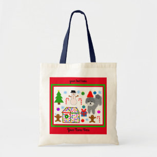 Grey Poodle Christmas #3-2 Tote Bag Tragetasche