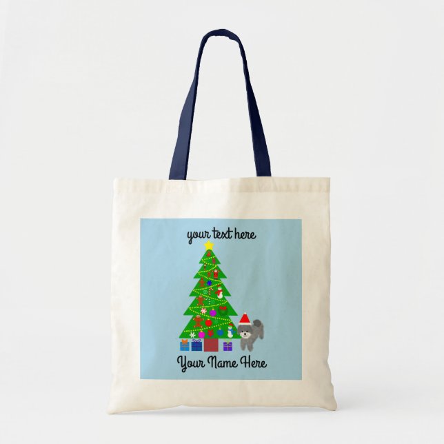 Grey Poodle Christmas #5 Tote Bag Tragetasche (Vorne)