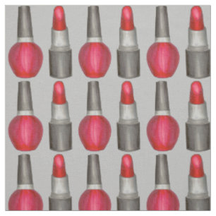 Grey Red Lipstick Nail Polnisch Makeup Beauty Prin Stoff