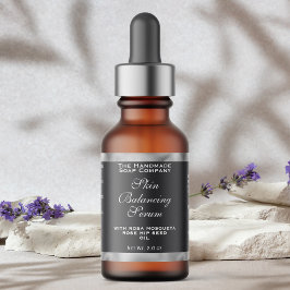 Grey Silver Cosmetics Small Dropper Bottle Label  Adressaufkleber