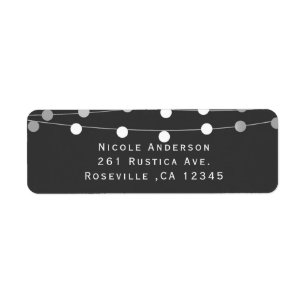 Grey Silver String Lights Modern Wedding