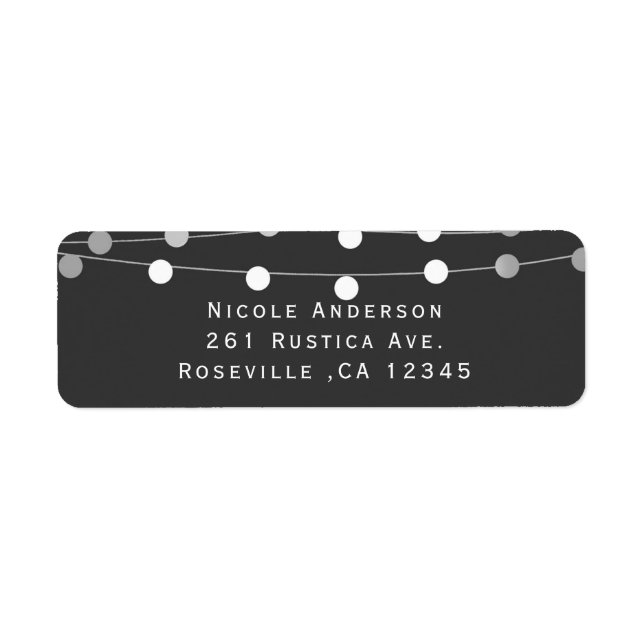 Grey Silver String Lights Modern Wedding (Vorne)