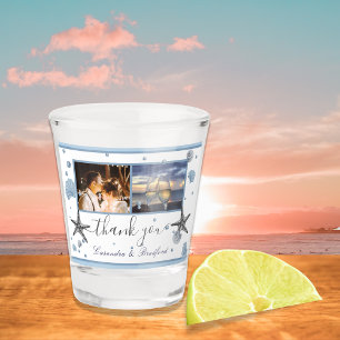 Grey Starfish Blue Beach Hochzeit Vielen Dank Schnapsglas