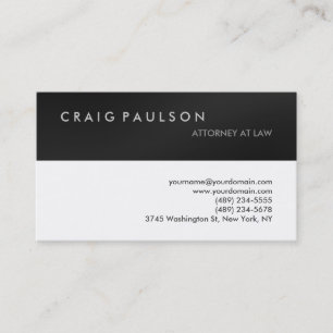 Grey Strip White Attorney at Law Business Card Visitenkarte