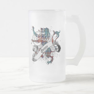 Grey Tartan Lion Mattglas Bierglas