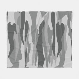 Grey Tone Abstract Camouflage Fleecedecke