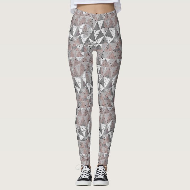 grey tones geometric pattern with triangles leggings (Vorderseite)