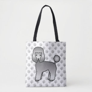 Grey Toy Poodle Niedlich Cartoon Dog