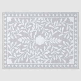 Grey Traditional Bone Inlay Decoupage Paper Seidenpapier