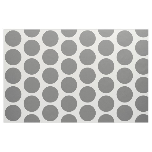 Grey White Big Polka Dots Fabric Stoff (Yard (91,4 cm))
