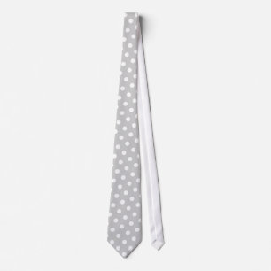 Grey & White Polka Dot Men-Krawatte Krawatte