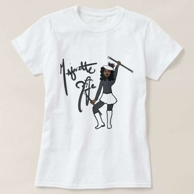 Grey White Twirl Girl T - Shirt (Design vorne)