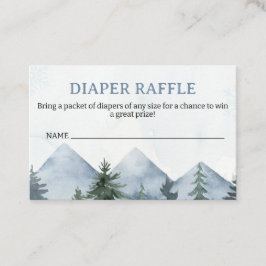 Grey Wilderness Baby Shower Diaper Raffle Insert Treuekarte