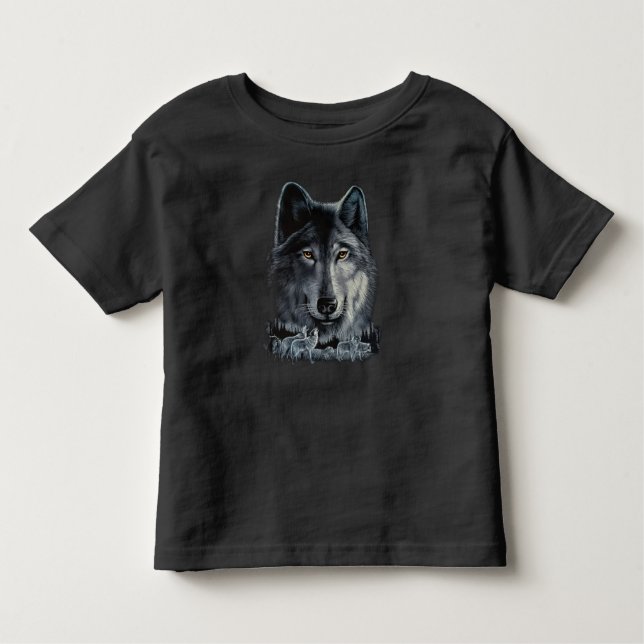 Grey Wolf Kids T-Shirt - Glow in the dark print (Vorderseite)