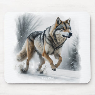Grey Wolf Tierart Mousepad