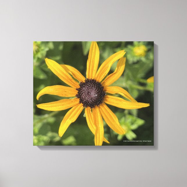 greyforaday Yellow Floral Print Leinwanddruck (Vorderseite)