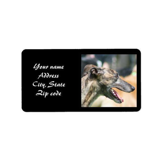 Greyhound Address Labels Adressaufkleber (Vorne)