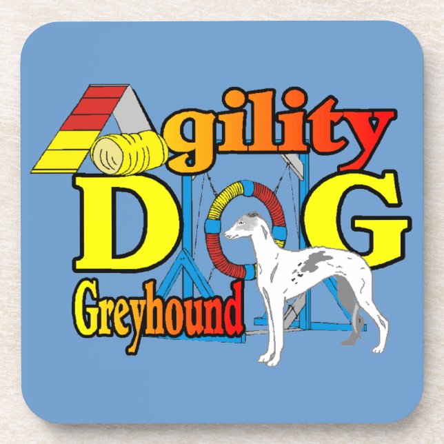Greyhound-Agility Getränkeuntersetzer (Vorderseite)