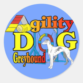 Greyhound_Agility Runder Aufkleber