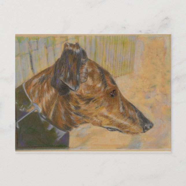 Greyhound Art Postcard Postkarte (Vorderseite)