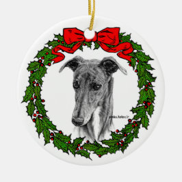 Greyhound Art von Glenda S. Harlan Keramik Ornament