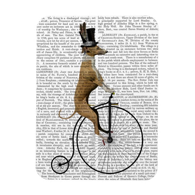Greyhound auf Black Penny Farthing Bike Magnet (Vertikal)
