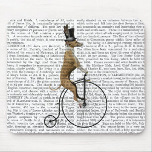 Greyhound auf Black Penny Farthing Bike Mousepad