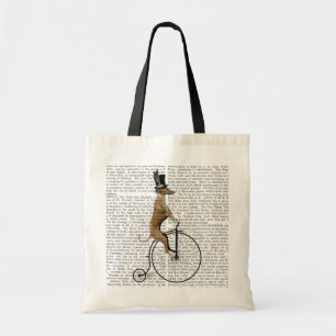 Greyhound auf Black Penny Farthing Bike Tragetasche