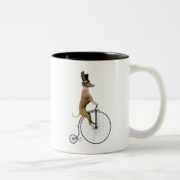 Greyhound auf Black Penny Farthing Bike