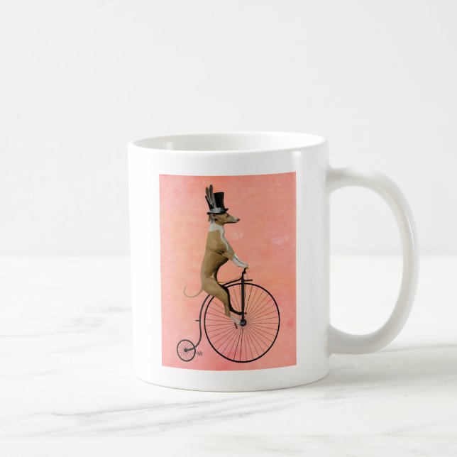 Greyhound auf Black Penny Farthing Tasse (Rechts)