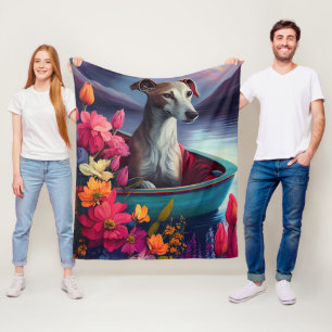 Greyhound auf einem Paddel: Ein landschaftliches A Fleecedecke