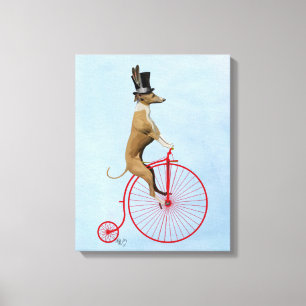 Greyhound auf Red Penny Farthing Leinwanddruck