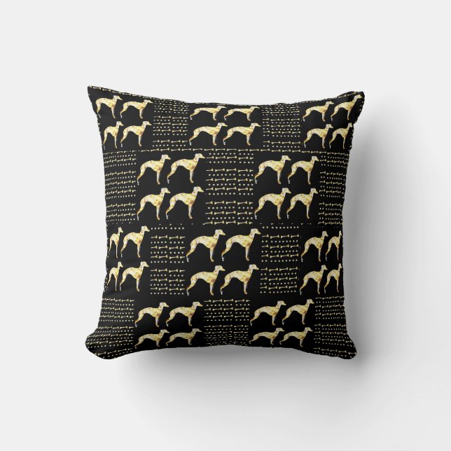 Greyhound Bling Kissen (Vorderseite)