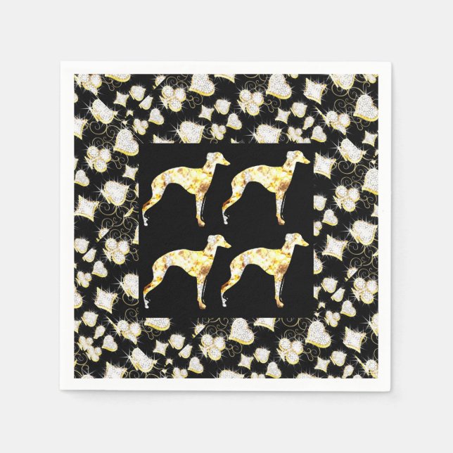 GREYHOUND BLING SERVIETTE (Vorderseite)