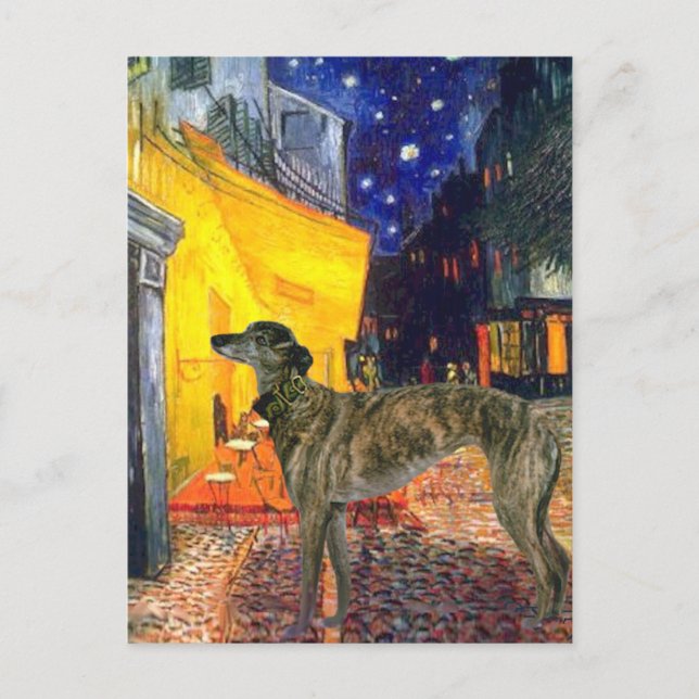 Greyhound (br8) - Terrassencafé Postkarte (Vorderseite)