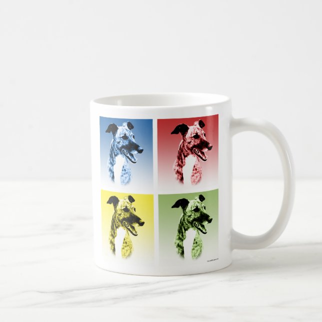 Greyhound (Brindle) Pop Art Tasse (Rechts)