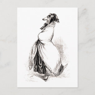 Greyhound by Grandville (1803-1847) Postkarte