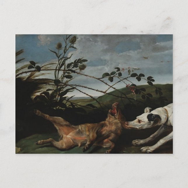 Greyhound Catching a Wild Boar von Frans Snyders Postkarte (Vorderseite)