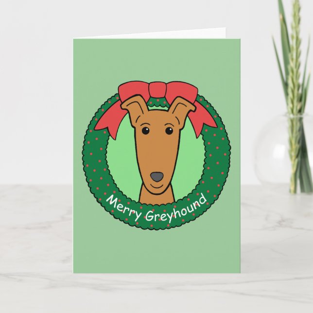 Greyhound Christmas Feiertagskarte (Vorderseite)