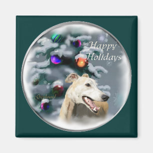 Greyhound Christmas Geschenke Magnet