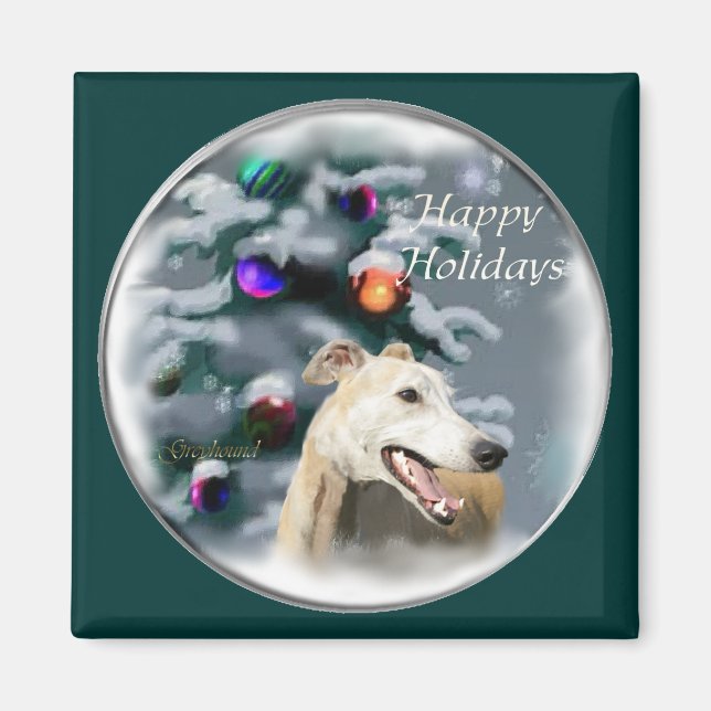 Greyhound Christmas Geschenke Magnet (Vorne)