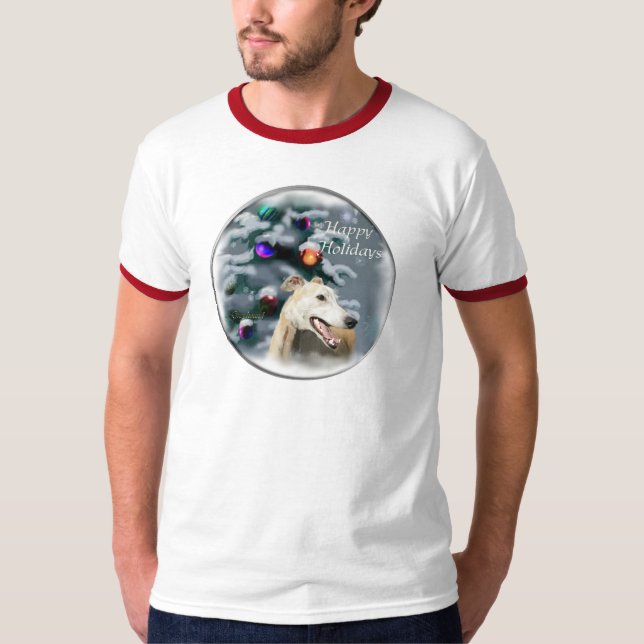 Greyhound Christmas Geschenke T-Shirt (Vorderseite)