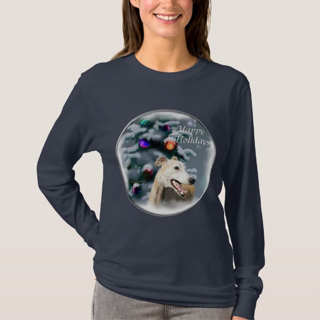 Greyhound Christmas Geschenke T-Shirt (Vorderseite)
